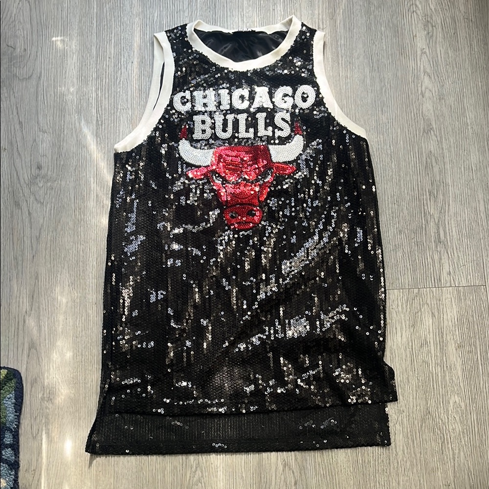 Sequin Tank Top - Black & Red